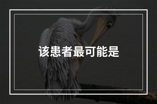 该患者最可能是