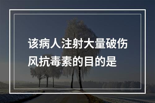 该病人注射大量破伤风抗毒素的目的是