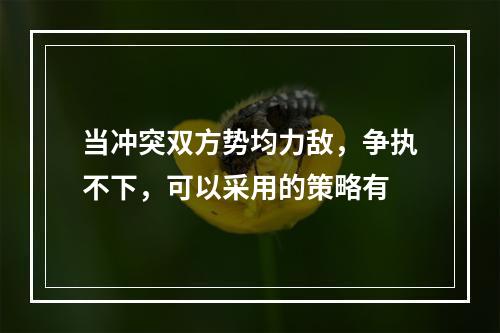 当冲突双方势均力敌，争执不下，可以采用的策略有