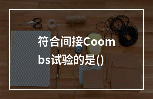 符合间接Coombs试验的是()