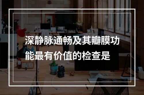 深静脉通畅及其瓣膜功能最有价值的检查是