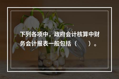 下列各项中，政府会计核算中财务会计报表一般包括（　　）。