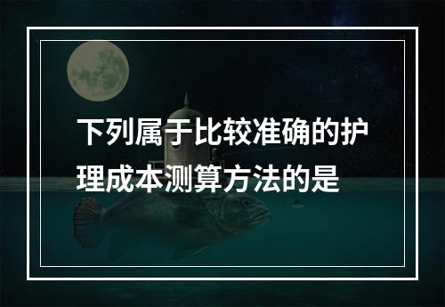 下列属于比较准确的护理成本测算方法的是