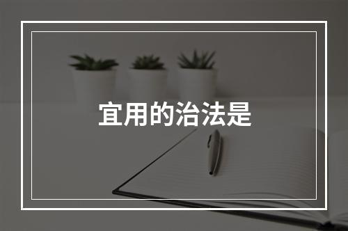 宜用的治法是