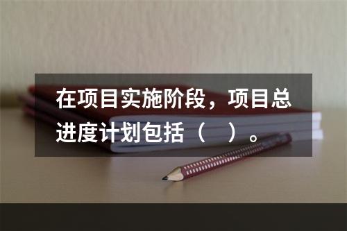 在项目实施阶段，项目总进度计划包括（　）。