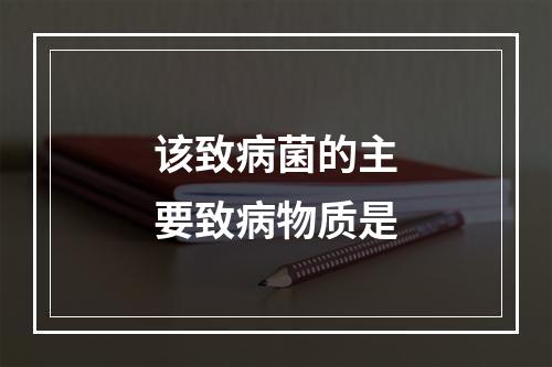 该致病菌的主要致病物质是