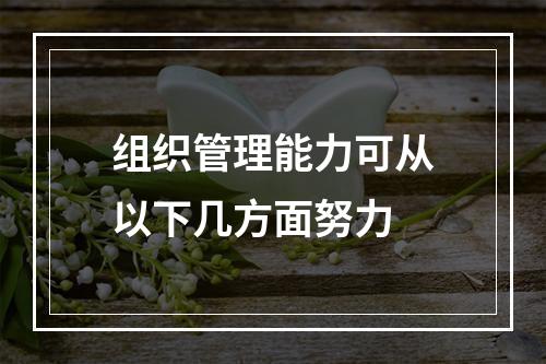 组织管理能力可从以下几方面努力