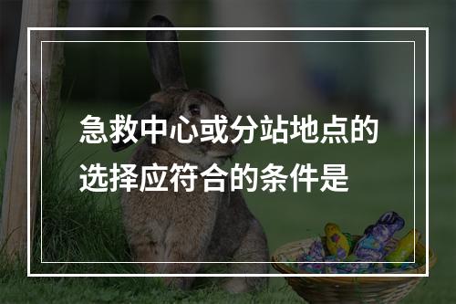 急救中心或分站地点的选择应符合的条件是