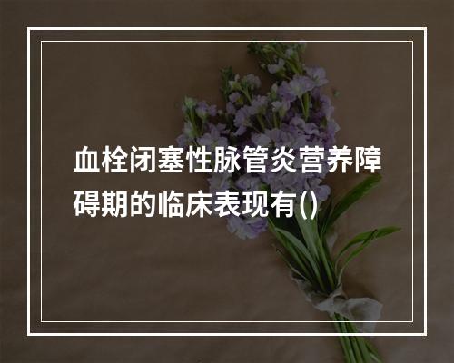 血栓闭塞性脉管炎营养障碍期的临床表现有()