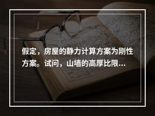 假定，房屋的静力计算方案为刚性方案。试问，山墙的高厚比限值μ