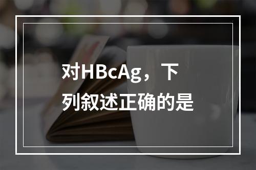 对HBcAg，下列叙述正确的是