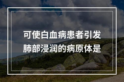 可使白血病患者引发肺部浸润的病原体是