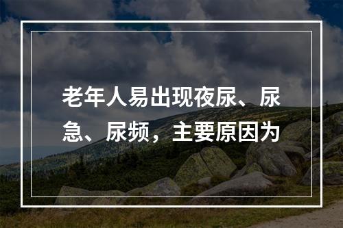 老年人易出现夜尿、尿急、尿频，主要原因为