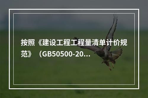 按照《建设工程工程量清单计价规范》（GB50500-2013