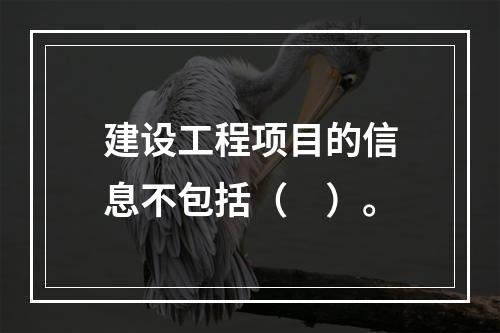 建设工程项目的信息不包括（　）。