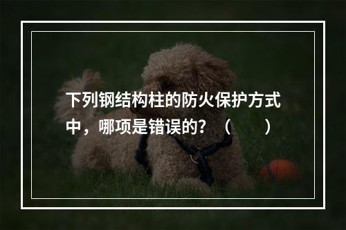 下列钢结构柱的防火保护方式中，哪项是错误的？（　　）