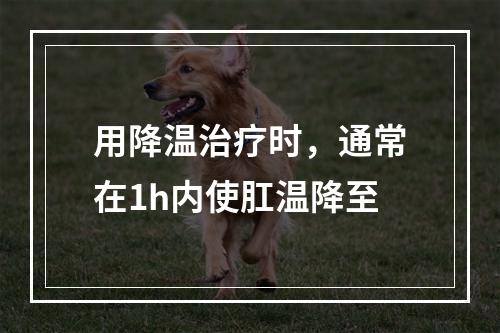 用降温治疗时，通常在1h内使肛温降至