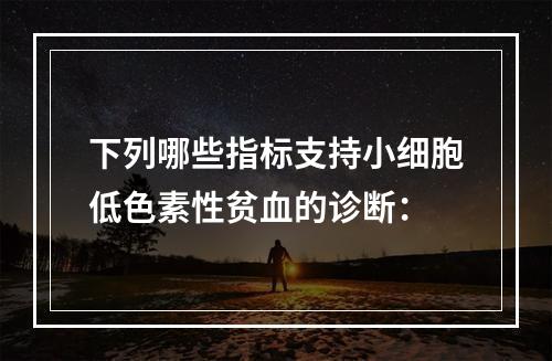 下列哪些指标支持小细胞低色素性贫血的诊断：