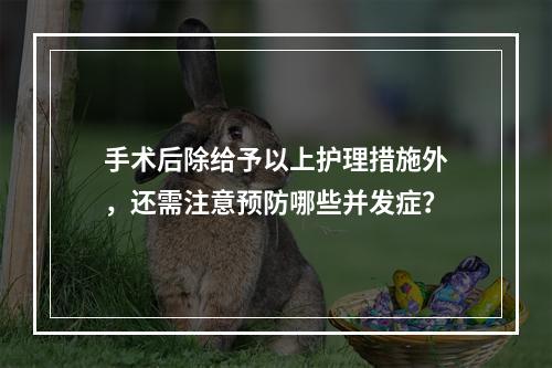 手术后除给予以上护理措施外，还需注意预防哪些并发症？