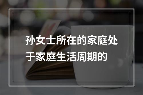 孙女士所在的家庭处于家庭生活周期的