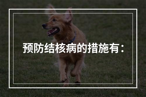 预防结核病的措施有：