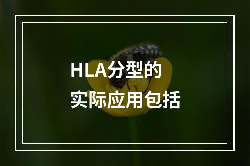 HLA分型的实际应用包括