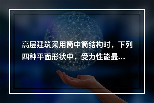 高层建筑采用筒中筒结构时，下列四种平面形状中，受力性能最差