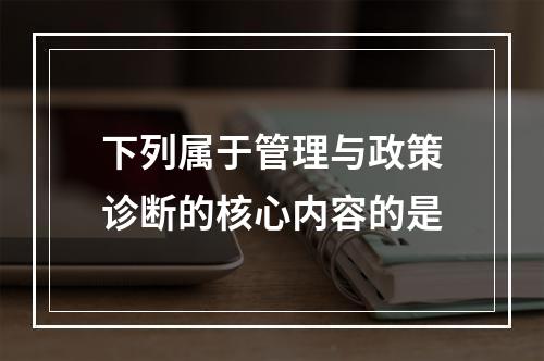 下列属于管理与政策诊断的核心内容的是