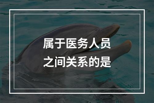 属于医务人员之间关系的是