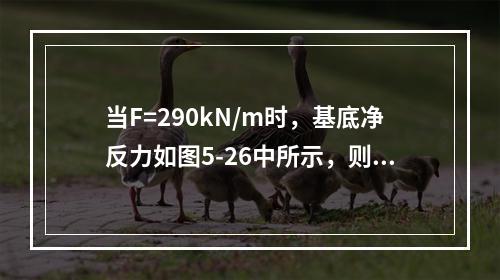 当F=290kN/m时，基底净反力如图5-26中所示，则Ⅰ—