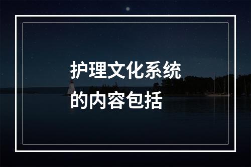 护理文化系统的内容包括