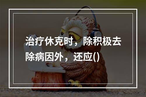 治疗休克时，除积极去除病因外，还应()