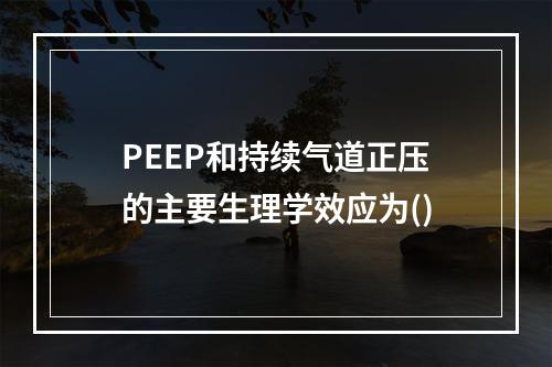 PEEP和持续气道正压的主要生理学效应为()