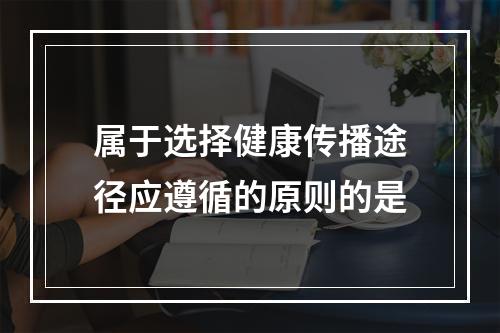 属于选择健康传播途径应遵循的原则的是