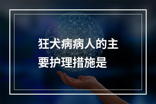 狂犬病病人的主要护理措施是