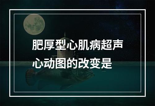 肥厚型心肌病超声心动图的改变是