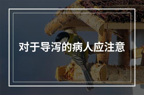 对于导泻的病人应注意