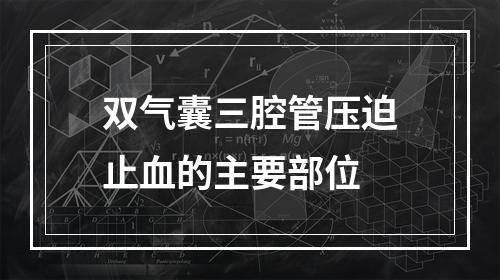 双气囊三腔管压迫止血的主要部位