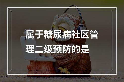 属于糖尿病社区管理二级预防的是