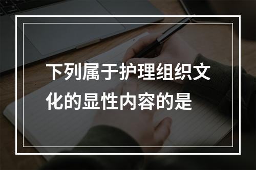 下列属于护理组织文化的显性内容的是