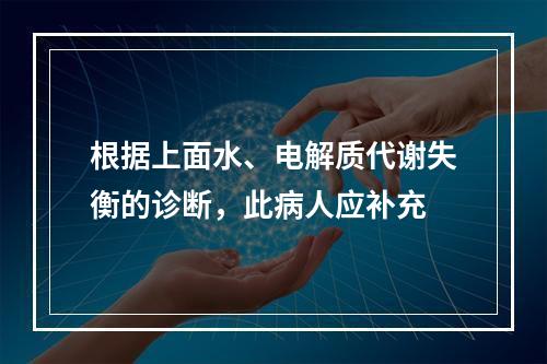 根据上面水、电解质代谢失衡的诊断，此病人应补充