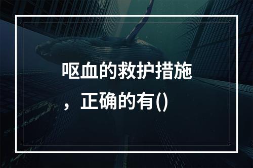 呕血的救护措施，正确的有()