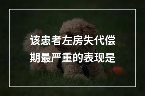 该患者左房失代偿期最严重的表现是