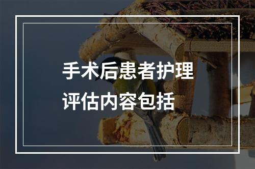 手术后患者护理评估内容包括