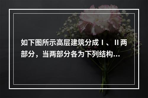 如下图所示高层建筑分成Ⅰ、Ⅱ两部分，当两部分各为下列结构中