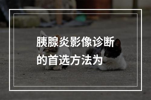 胰腺炎影像诊断的首选方法为