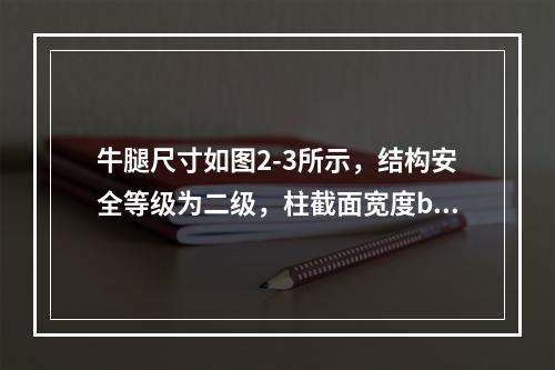 牛腿尺寸如图2-3所示，结构安全等级为二级，柱截面宽度b=