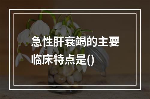 急性肝衰竭的主要临床特点是()