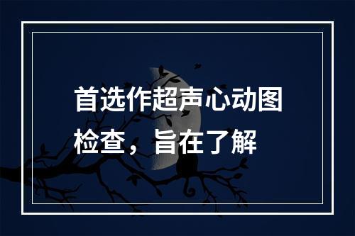 首选作超声心动图检查，旨在了解