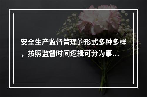 安全生产监督管理的形式多种多样，按照监督时间逻辑可分为事前、